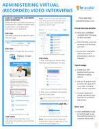 HR Avatar Administering Virtual Video Interviews One-Pager