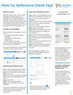 HR Avatar How To: Reference Check Tool One-Pager