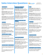 HR Avatar Sales Interview Questions One-Pager